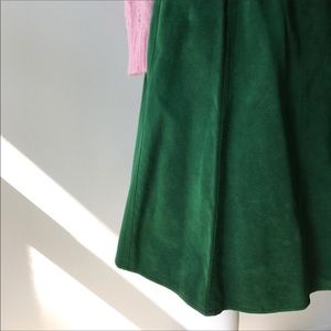 Vintage Green Suede A-Line Skirt